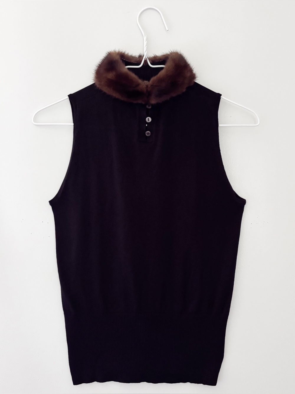 VTG Harold’s 90’s Fur Collar Tank Top - Picture 2 of 6